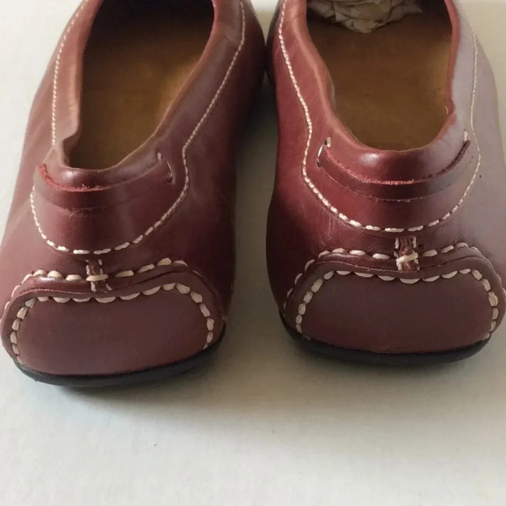 Eddie Bauer Cognac Leather Tassel Flats Size 7 - Picture 4 of 9